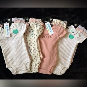 Carter's Child of Mine Baby Bodysuit Collection - Pink, Cream, White